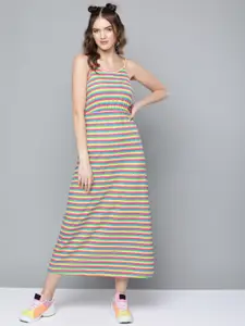SASSAFRAS Women Multicoloured Candy Stripes Maxi Dress