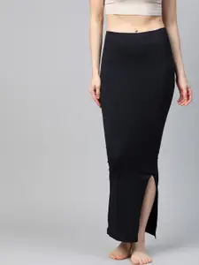 Inddus Women Black Solid High Compressed Seamless Saree Shapewear