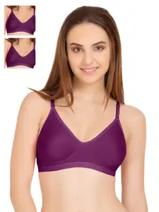 Tweens Pack of 3 Purple Full-Coverage T-Shirt Bras TW265