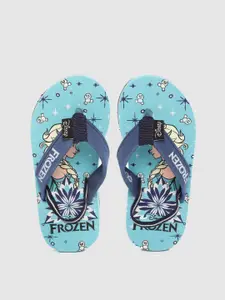 toothless Girls Blue & White Frozen Print Thong Flip-Flops with Backstrap