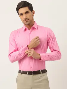SOJANYA Men Pink Solid Classic Formal Shirt