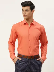 SOJANYA Men Orange Classic Formal Shirt