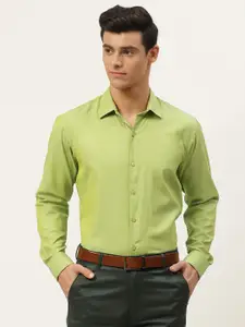 SOJANYA Men Lime Green Classic Formal Shirt