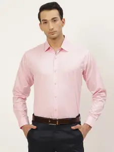 SOJANYA Men Pink Pure Cotton Classic Checked Formal Shirt