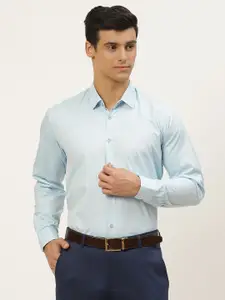 SOJANYA Men Blue Classic Fit Grid Tattersall Checks Formal Shirt