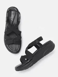 DressBerry Black Solid Regular Comfort Sandals