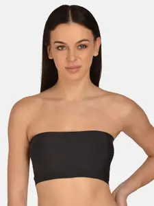 mod & shy Black Solid Non-Wired Lightly Padded Bandeau Bra MS243