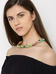 Blueberry Multicoloured Braided Collar Necklace