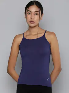 HRX By Hrithik Roshan Women Blue Solid Antimicrobial Lifestyle Camisoles