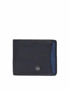 United Colors of Benetton Men Black Leather Two Fold Wallet