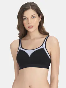 Amante Printed Non Padded Wirefree All Day Active Super Support Bra - BRA78701