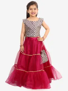 Chipbeys Pink Ready to Wear Lehenga with Blouse