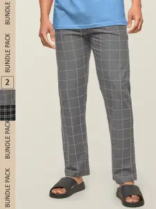 XYXX Men Pack Of 2 Checked Lounge Pants