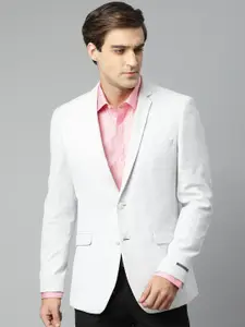 Louis Philippe Sport Men Grey & White Regular Fit Self-Design Formal Blazer