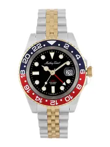Mathey-Tissot Men Swiss Made GMT Quatrz Black Dial Analog Watch - H903BBR