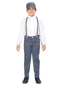 Aj DEZInES Boys Blue & White Solid Shirt with Trousers