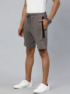 The Indian Garage Co Men Solid Grey Mid-Rise Regular Shorts