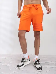The Indian Garage Co Men Orange Solid Mid-Rise Regular Shorts