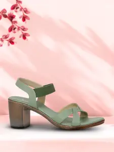 Inc 5 Women Green Solid Heels