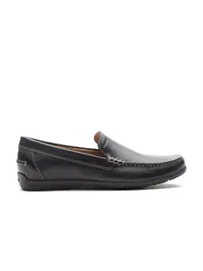 GEOX Respira Men Black Breathable Italian Patent Leather Moccasins