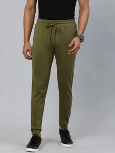 The Indian Garage Co Men Olive Green Solid Slim-Fit Joggers