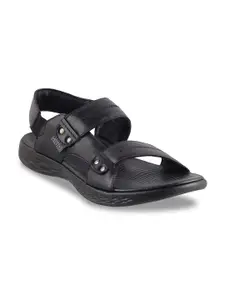Metro Men Black Comfort Sandals