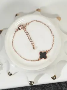 AQUASTREET Rose Gold-Plated Enamelled Charm Bracelet