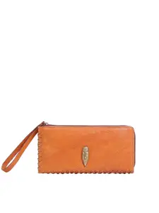 Hidesign Women Orange Solid Leather Zip Around Wallet
