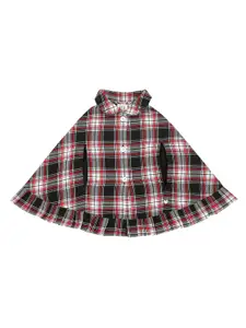 Ed-a-Mamma Girls Red Checked Poncho Sweater