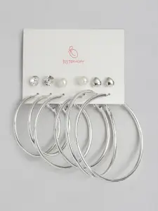 justpeachy Set of 6 Silver-Plated Earrings