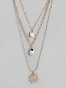 justpeachy Gold & White Gold-Plated Layered Necklace
