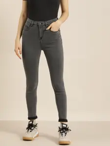 Moda Rapido Women Grey Super Skinny Fit High-Rise Clean Look Jeans