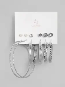 justpeachy Set of 6 Silver-Plated Earrings