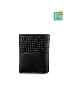 Impulse Men Black RFID Protected Textured Leather Three Fold Wallet
