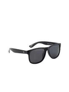 GIO COLLECTION Men Grey Lens & Black Wayfarer Sunglasses with UV Protected Lens