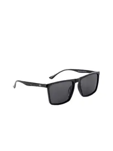 GIO COLLECTION Men Grey Lens & Black Wayfarer Sunglasses with UV Protected Lens GM10008C04