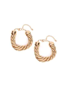 FOREVER 21 Women Gold-Toned Set of 2 Cuff Bracelet