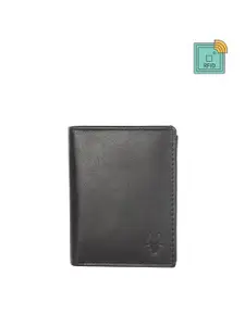 WildHorn Men Black Textured Two Fold Wallet