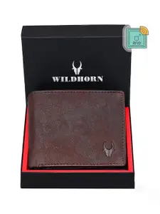 WildHorn Men Brown Textured Two Fold Wallet