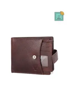 WildHorn Men Maroon Textured Two Fold Wallet