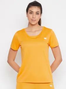 Clovia Yellow Solid Styled Back Top