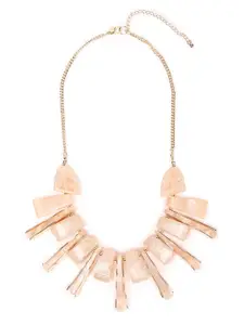FOREVER 21 Women Gold-Toned & Peach-Coloured Resin Shell Necklace