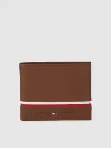 Tommy Hilfiger Men Brown Solid Leather Two Fold Wallet