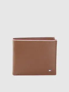 Tommy Hilfiger Men Tan Solid Leather Two Fold Wallet
