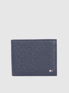 Tommy Hilfiger Men Textured Leather Two Fold Wallet