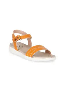 Carlton London sports Women Tan Brown Solid Open Toe Flats