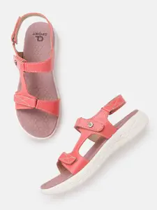 Carlton London sports Women Coral Pink Solid Open Toe Flats