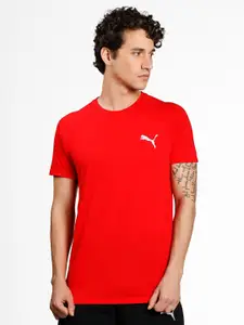 Puma Men Red Solid Round Neck T-shirt