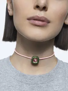 SWAROVSKI Pink & Green Copper Choker Necklace