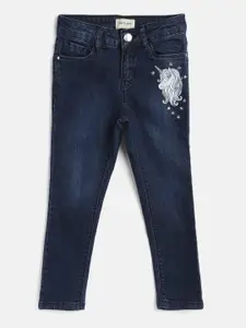 Gini and Jony Girls Blue Mid-Rise Clean Look Stretchable Jeans